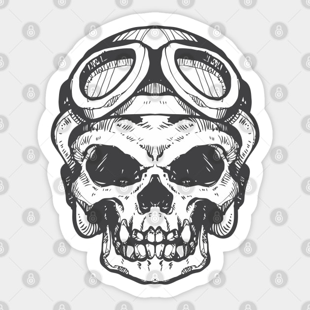 Human Skull Sticker by kamalivan